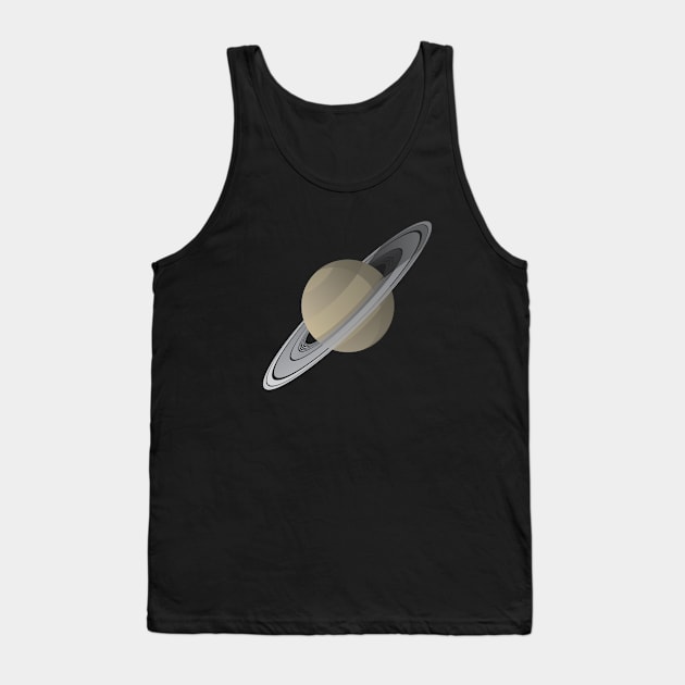 Saturn Floating In Space Vector Illustration Tank Top by hobrath